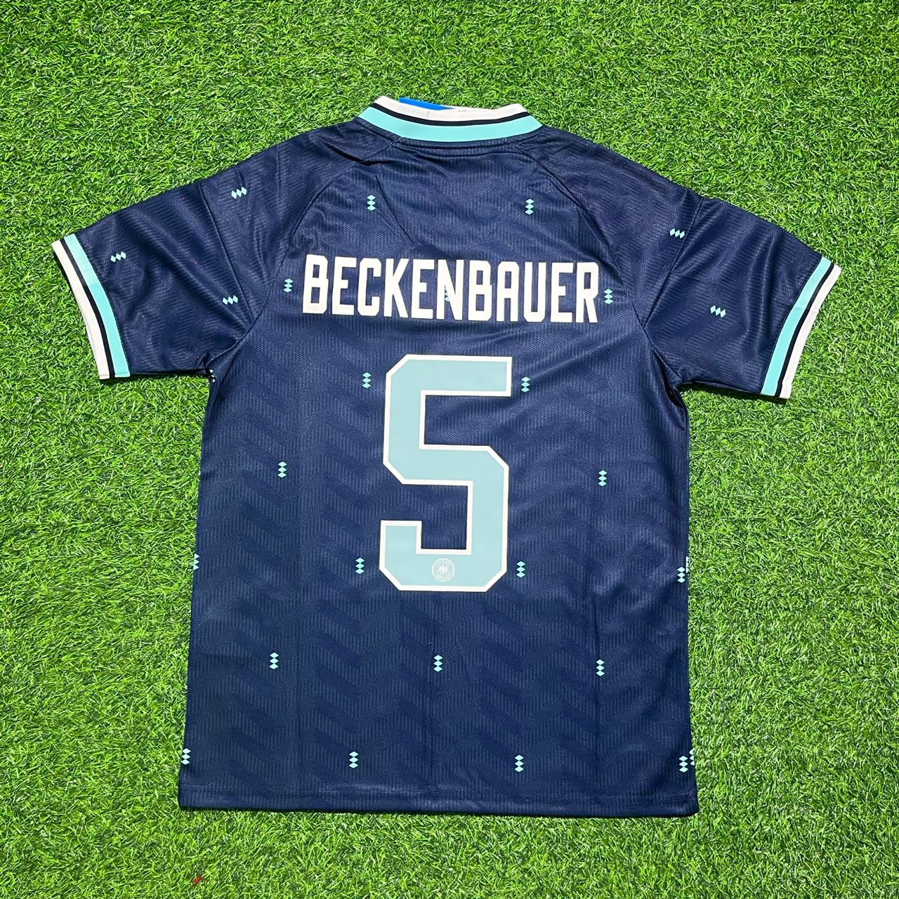 Franz Beckenbauer #5 Germany Retro Blue Away Jersey