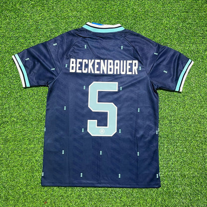 Franz Beckenbauer #5 Germany Retro Blue Away Jersey