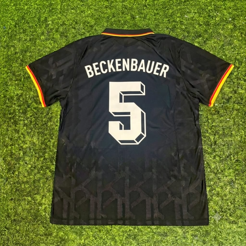 Franz Beckenbauer Germany Black Polo Retro Commemorative Jersey
