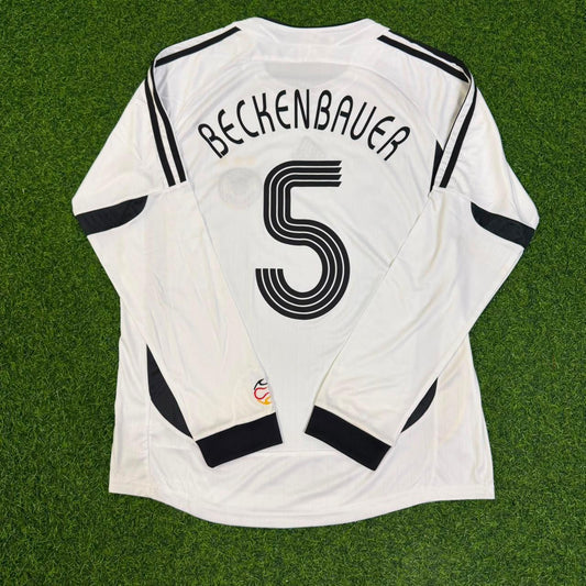 Franz Beckenbauer Deutschland WM Langarm Weißes Retro-Fußballtrikot