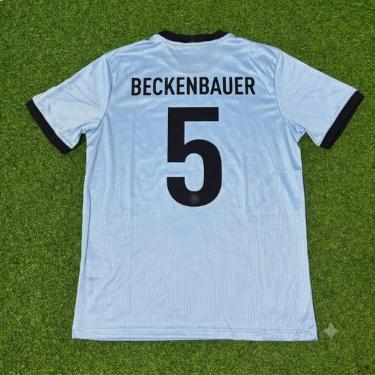 Franz Beckenbauer Germany 125th Year Special Clear Blue Retro Football Jersey