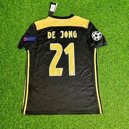 Frenkie De Jong Ajax 2018–2019 Champions League Black Retro Football Jersey Kit