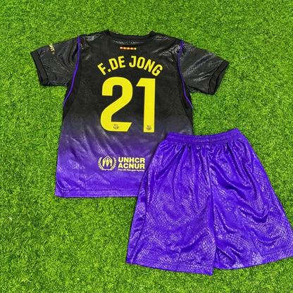 Frankie De Jong #21 Barcelona 2027 New Season Away Kids Jersey Trikot Maillot Soccer Shirt
