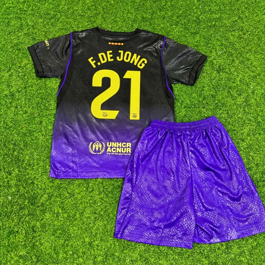 Frankie De Jong #21 Barcelona 2027 New Season Away Kids Jersey Trikot Maillot Soccer Shirt
