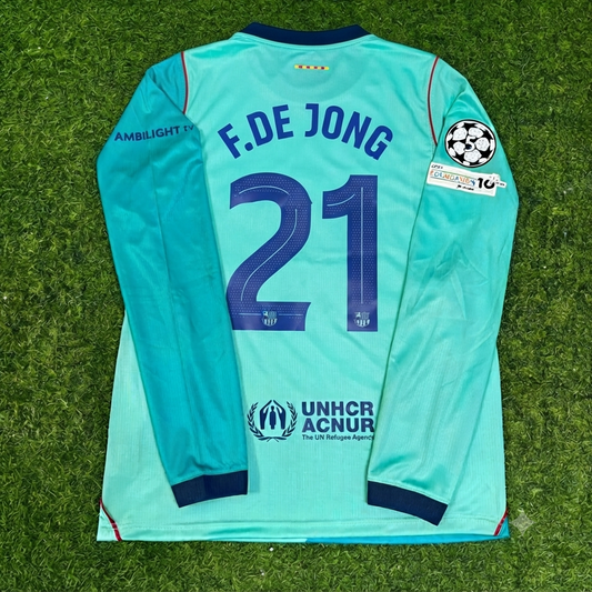 Frankie De Jong #21 Barcelona 2027 New Season Long Sleeve Jersey Trikot Maillot Soccer Shirt
