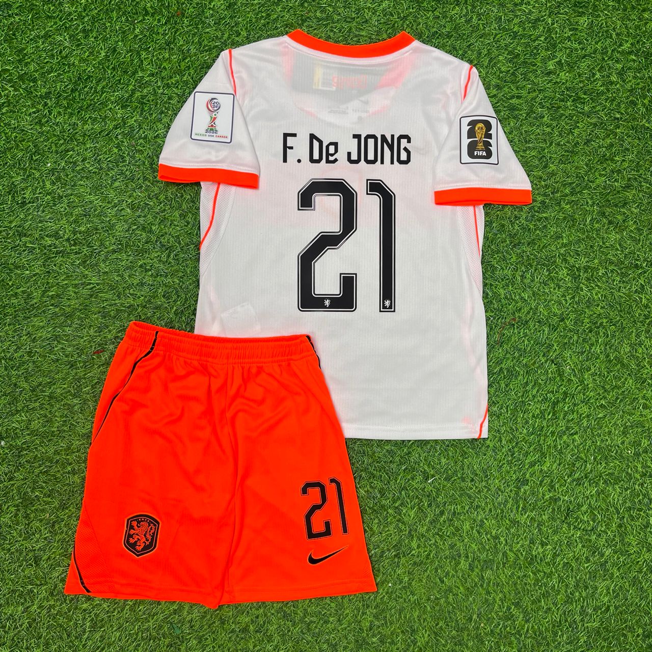 Frenkie de Jong Netherlands 2026 World Cup Kids Away Football Jersey