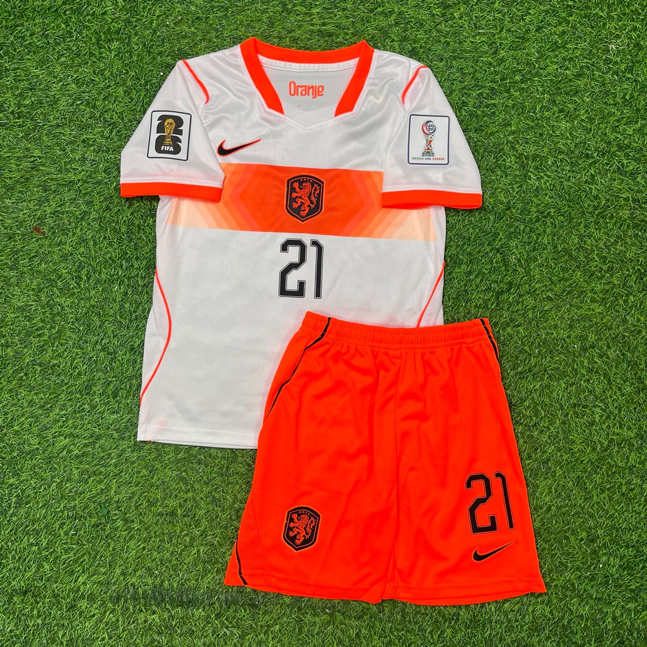 Frenkie de Jong Netherlands 2026 World Cup Kids Away Football Jersey