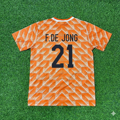 Frenkie de Jong Netherlands Home Retro Football Jersey Kit
