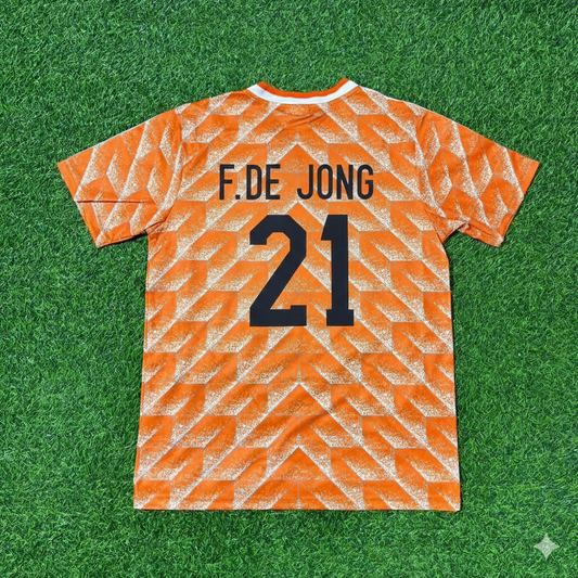 Frenkie de Jong Netherlands Home Retro Football Jersey Kit