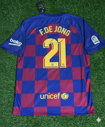 Frenkie de Jong – Barcelona 2019/20 Home Retro Jersey Trikot Maillot Soccer Shirt