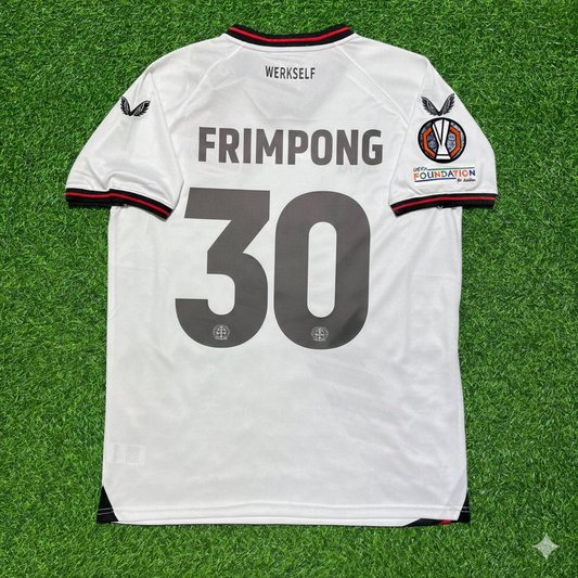 Jeremie Frimpong Bayer 04 Leverkusen 2024 Europa League Final Home Retro Football Jersey