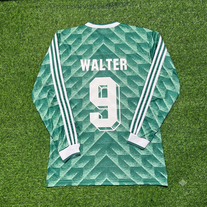 Fritz Walter Germany 1990 World Cup Green Long Sleeve Football Jersey