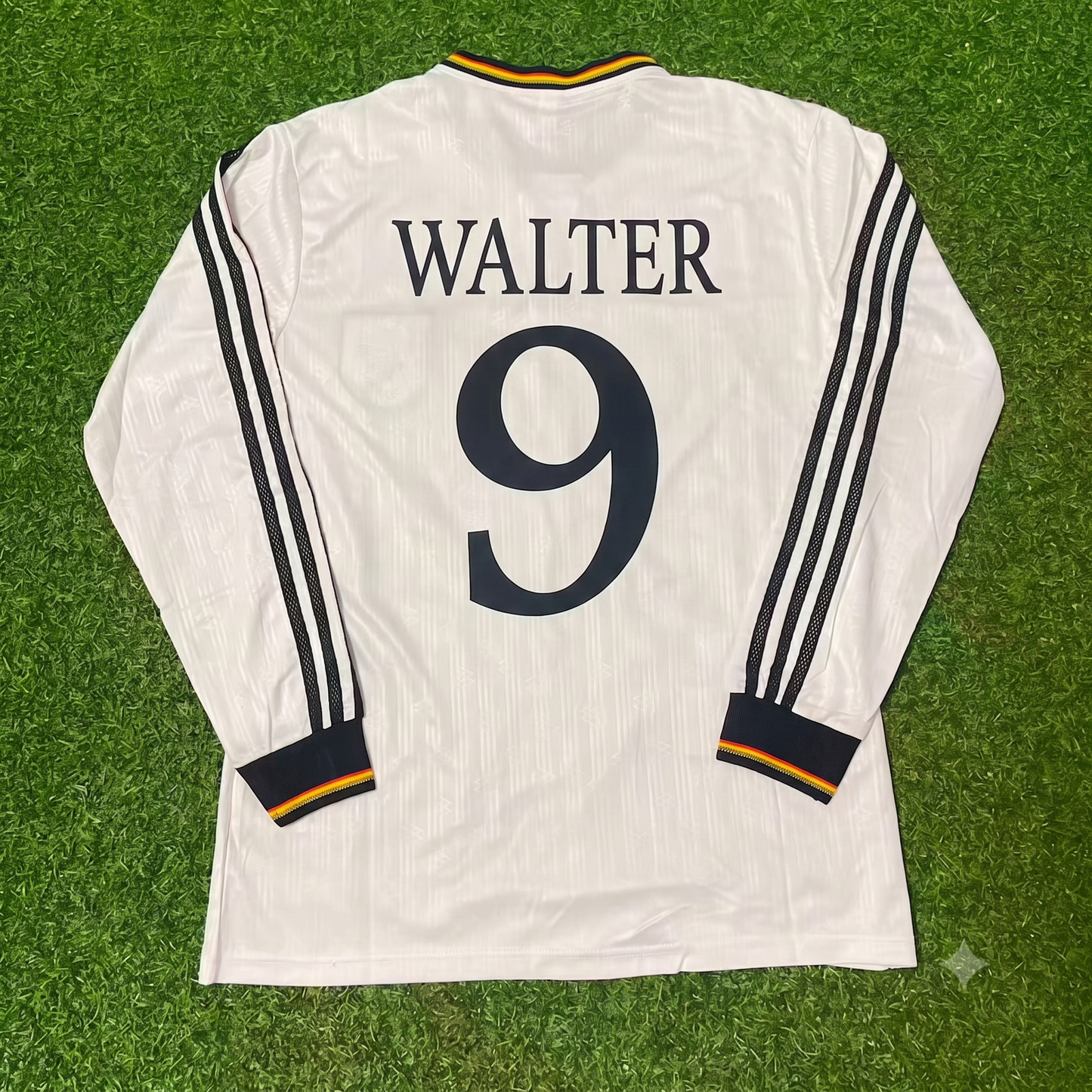 Fritz Walter Germany EURO 1996 Final Home Long Sleeve Retro Football Jersey Kit (Copy)