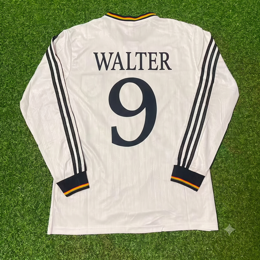 Fritz Walter Germany EURO 1996 Final Home Long Sleeve Retro Football Jersey Kit (Copy)