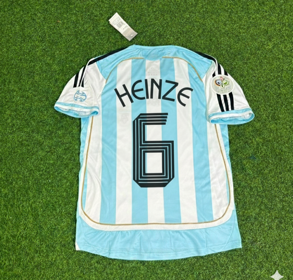 Gabriel Heinze Argentina 2006 World Cup Retro Soccer Jersey Maillot Trikot