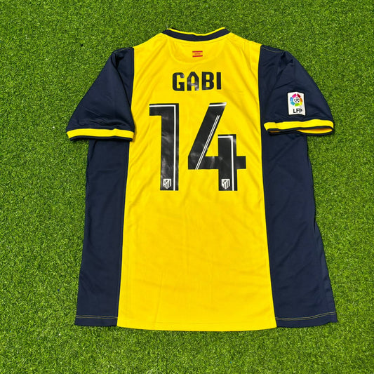 Gabi #14 Atlético Madrid 2013-2014 Away Yellow Football Jersey