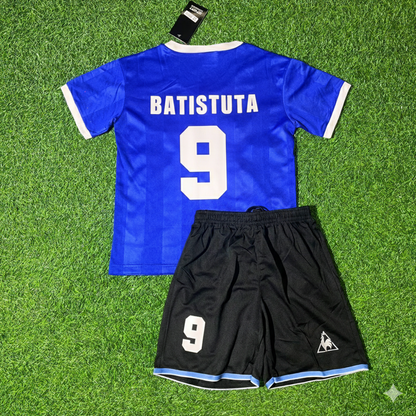 Gabriel Batistuta 9 – Argentinien WM-Finale 1986 – Blaues Retro-Fußballtrikot für Kinder