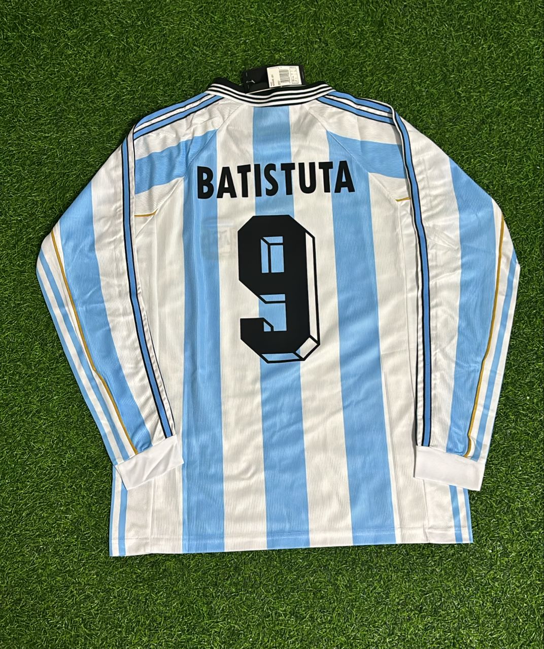 Gabriel Batistuta Argentina 1998 World Cup White Long Sleeve Retro Football Jersey Kit