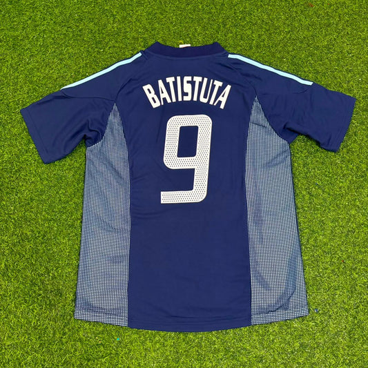 Gabriel Batistuta Argentinien WM 1998 Blaues Retro-Fußballtrikot