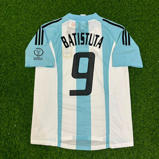 Gabriel Batistuta Argentina 2002 World Cup Home Retro Football Jersey