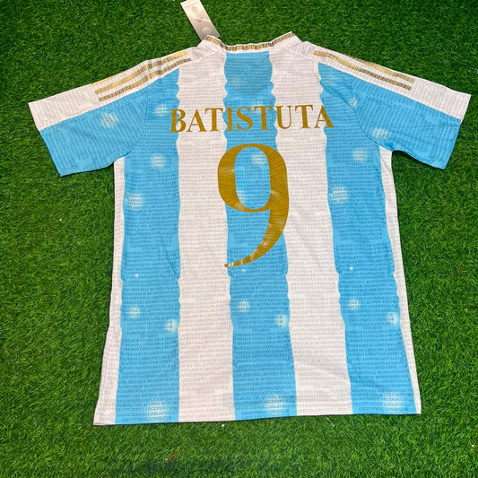 Gabriel Batistuta Argentina Commerative Anniversary Football Jersey Trikot Maillot