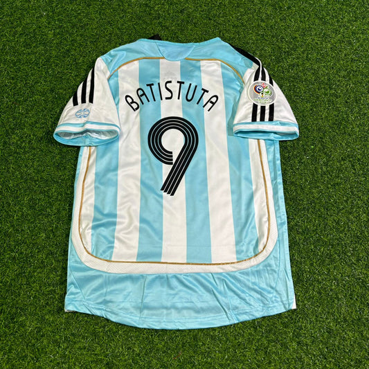 Gabriel Batistuta Argentina Retro Soccer Jersey Maillot Trikot Maglia