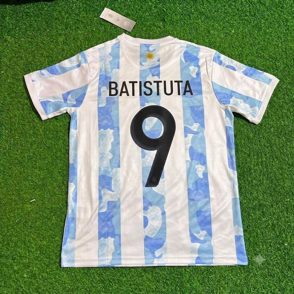Gabriel Batistuta - Argentina Retro Kit Jersey Trikot Maillot Soccer Shirt