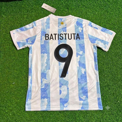 Gabriel Batistuta - Argentina Retro Kit Jersey Trikot Maillot Soccer Shirt