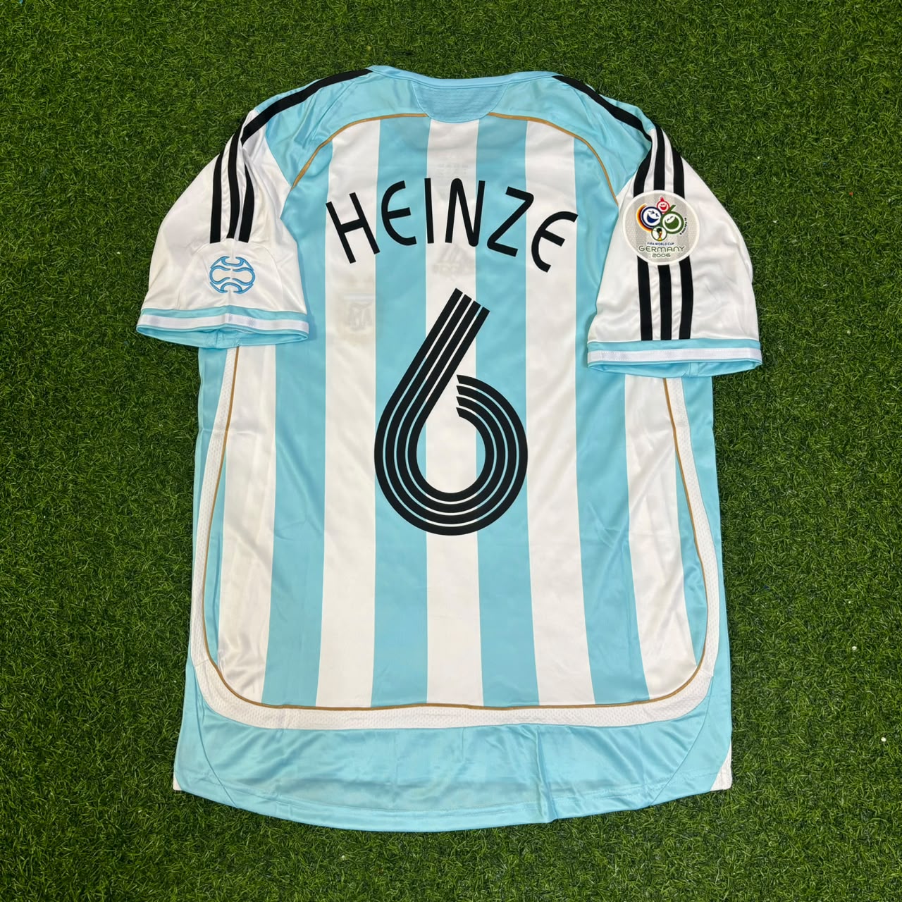 Gabriel Heinze Argentina 2006 World Cup Retro Soccer Jersey Maillot Trikot