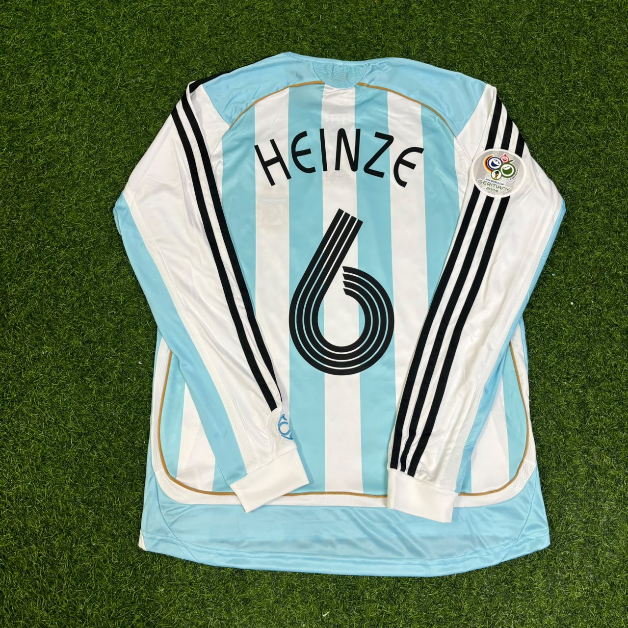 Gabriel Heinze #6 Argentina 2006 World Cup Retro Long Sleeve Football Jersey