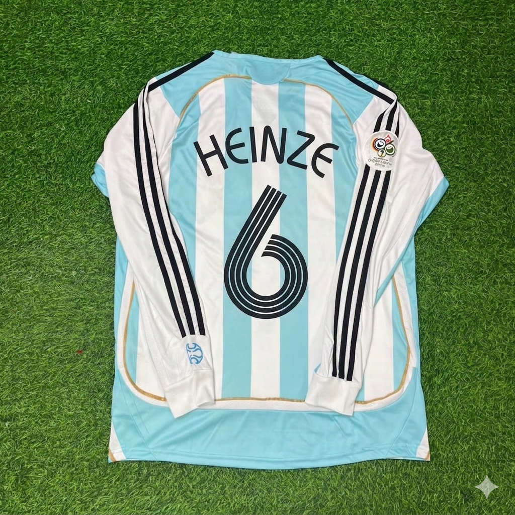 Gabriel Heinze #6 Argentina 2006 World Cup Retro Long Sleeve Football Jersey