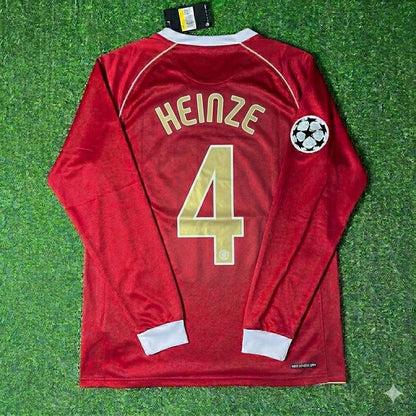 Gabriel Heinze #4 Manchester United 2006 2007 Red Golden Jersey Trikot