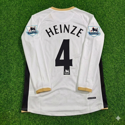 Gabriel Heinze #4 Manchester United 2006-2007 White Retro Long Sleeve Football Jersey