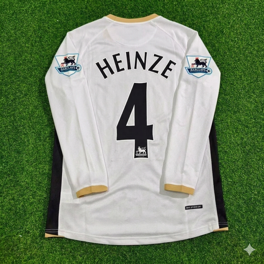 Gabriel Heinze #4 Manchester United 2006-2007 White Retro Long Sleeve Football Jersey
