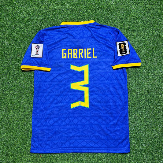 Gabriel Magalhães #3 Brazil 2026 World Cup Away Blue Jersey
