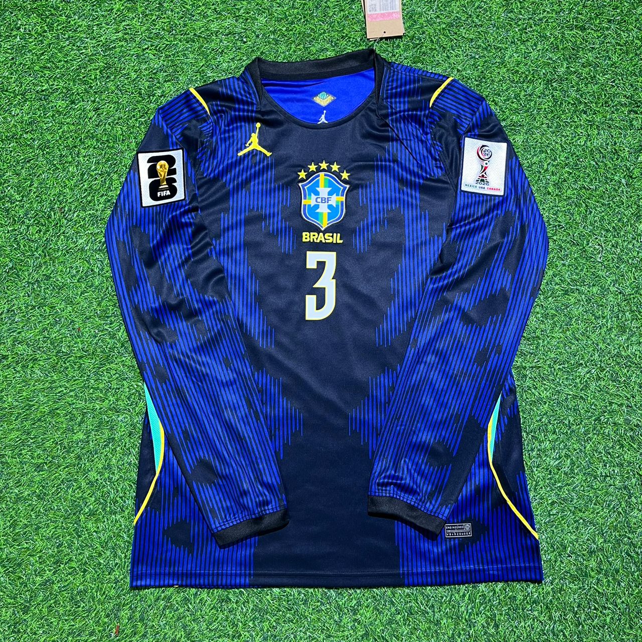 Gabriel Magalhães 3# Brasilien 2026 WM Langarm Auswärtstrikot Blau
