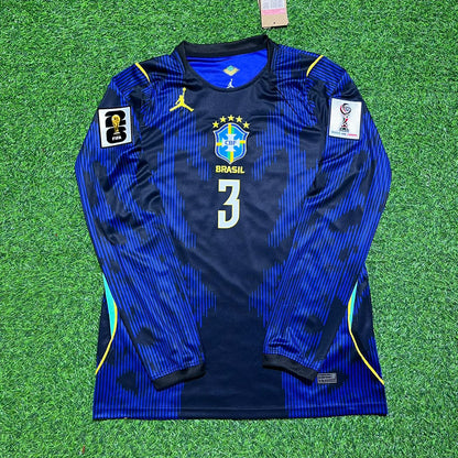 Gabriel Magalhães 3# Brasilien 2026 WM Langarm Auswärtstrikot Blau