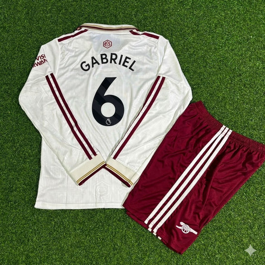 Gabriel dos Santos Magalhães #6 Arsenal Kids Long Sleeve New Season 2026 Jersey Kit Soccer Trikot Maillot Maglia