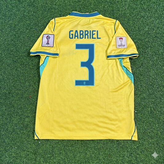 Maillot de football domicile jaune Gabriel Magalhães #3 Brésil Coupe du Monde 2026