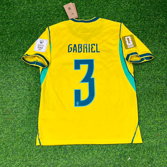 Gabriel Magalhães #3 Brazil 2026 World Cup Yellow Home Football Jersey