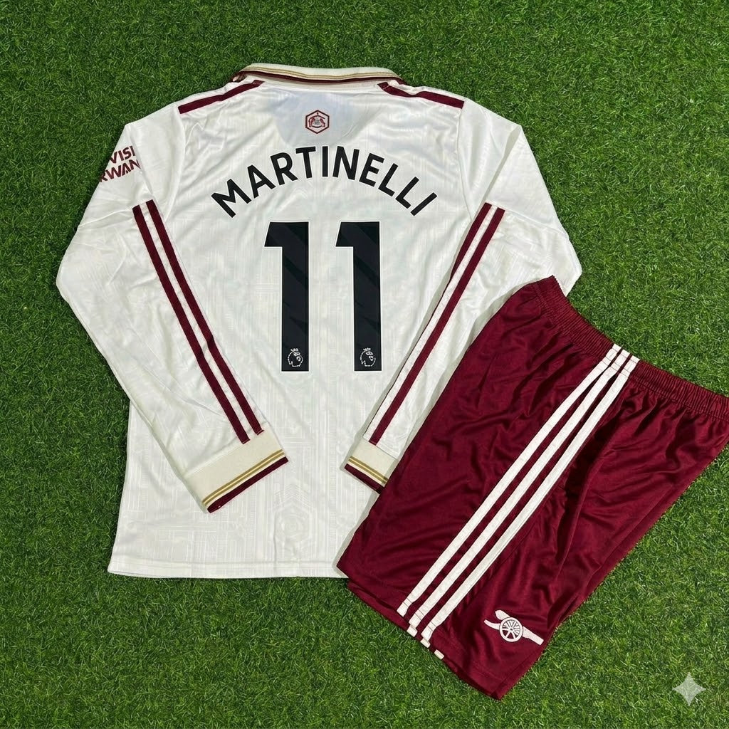 Gabriel Martinelli #11 Arsenal Kids Long Sleeve New Season 2026 Jersey Kit Soccer Trikot Maillot Maglia