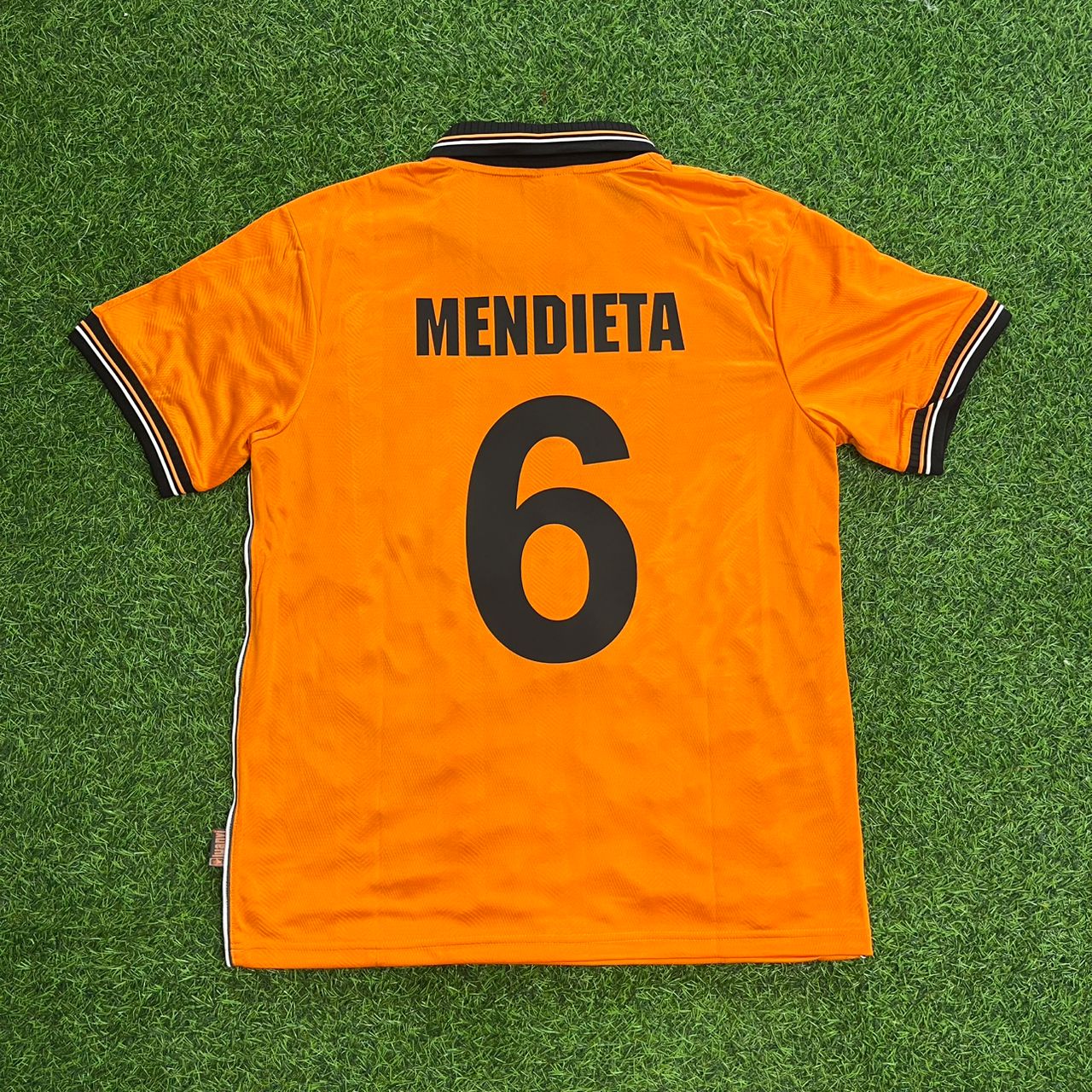 Gaizka Mendieta Valencia 1999–2000 Orange Retro Football Jersey Kit