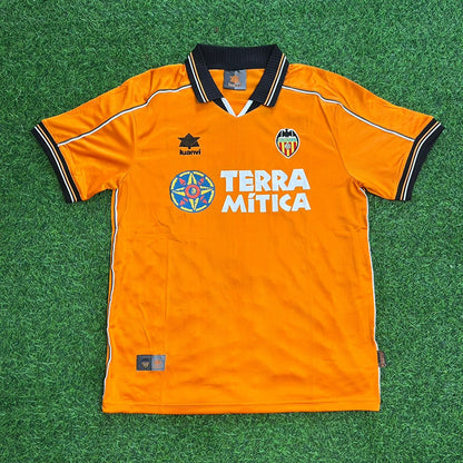 Gaizka Mendieta Valencia 1999–2000 Orange Retro Football Jersey Kit