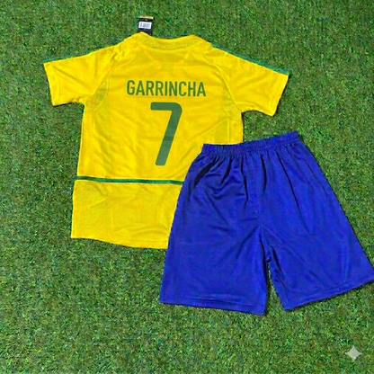 Garrincha 7- Brazil Retro Kids Football Jersey