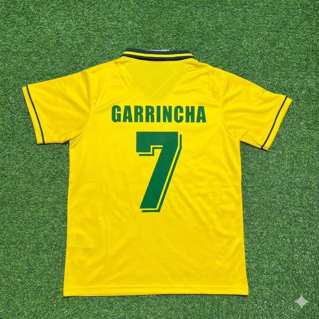 Garrincha #7 Brazil Retro Football Jersey