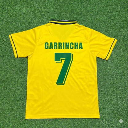 Garrincha #7 Brazil Retro Football Jersey