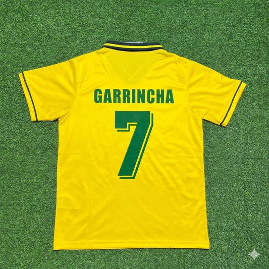 Garrincha #7 Brazil Retro Football Jersey