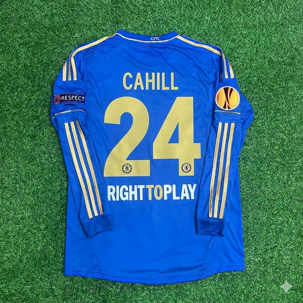 Gary Cahill 24-Chelsea 2013 Europe League Final Amsterdam Blue Retro Football Jersey Soccer Shirt