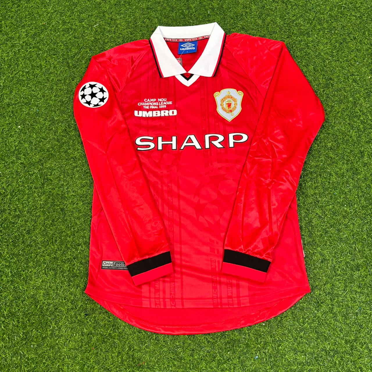 Gary Neville Manchester United 1999 Champions League Final Retro Football Jersey Kit