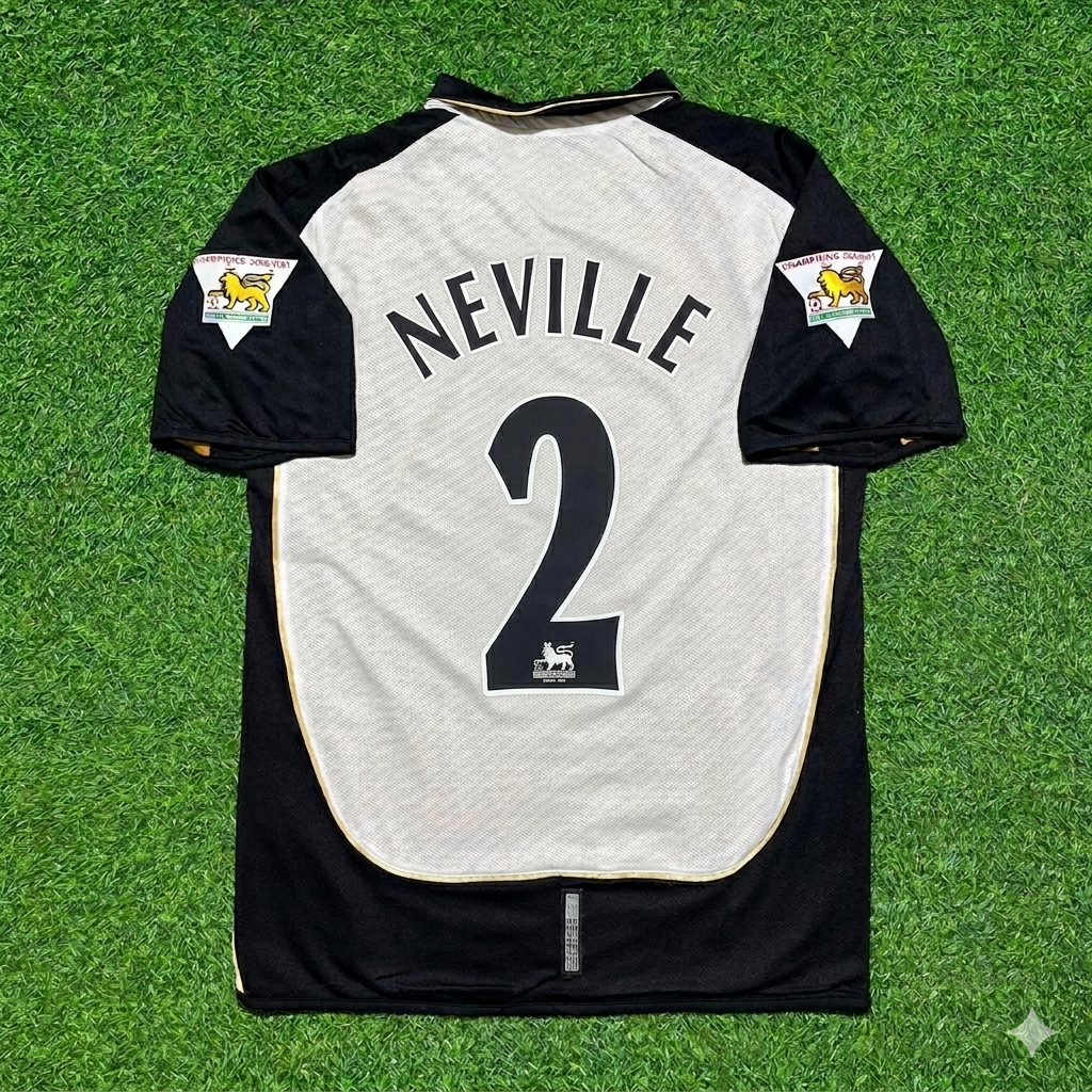 Gary Neville #2 Manchester United 2001-2002 Reversible Retro Jersey
